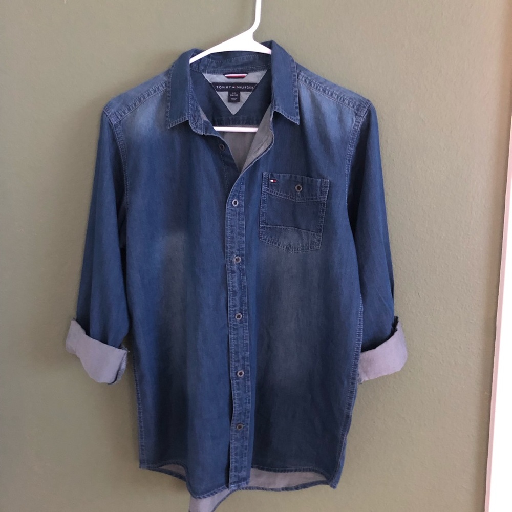 Tommy Hilfiger Teen Denim Collared Top